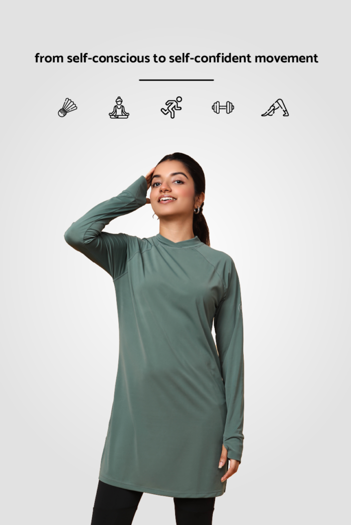 Shop Ivy Modest Activewear T-shirt in Green online