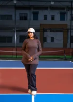 Mocha Curved Hem Activewear Top - Image 2